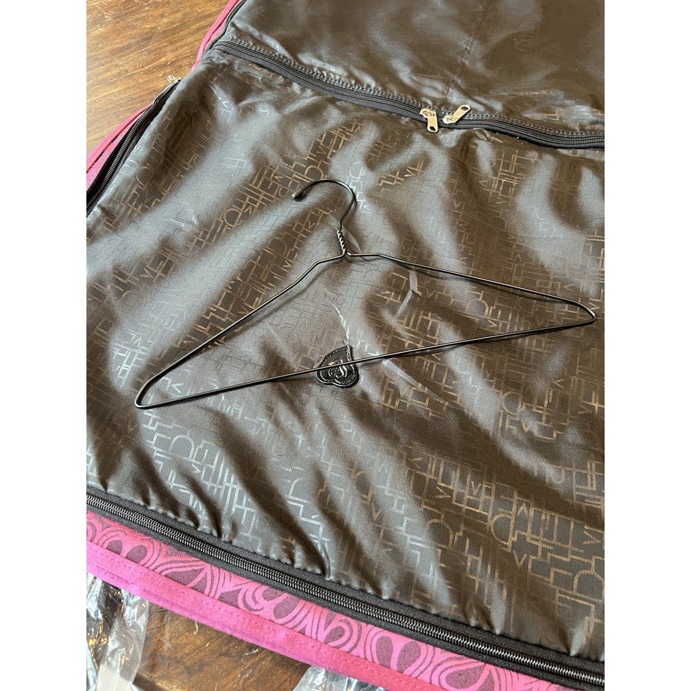 Diane Von Furstenberg DVF Pink Hearts Luggage Garment Bag Weekender Travel New - Picture 10 of 12